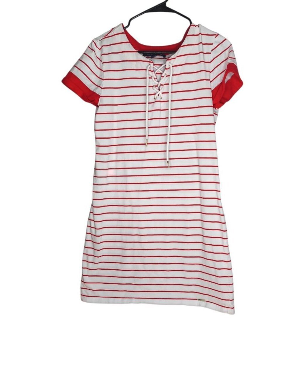 Tommy Hilfiger Nautical Style Summer Sailor Style Lace Up Neck Stripped Dress